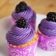 Angel Food Cupcakes with Blackberry Buttercream
