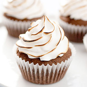 Brownie Cupcakes with Marshmallow Frosting
