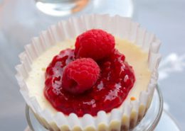 Mini Cheesecake Cupcakes with Raspberry Topping
