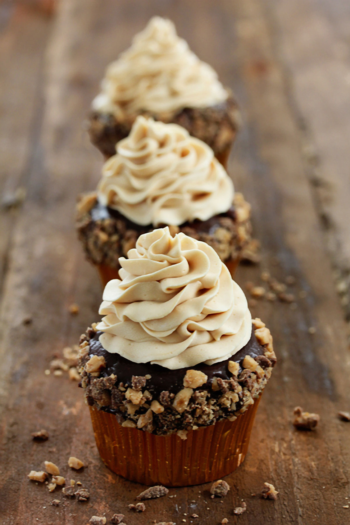 Toffee Crunch Cupcake with Caramel Frosting
