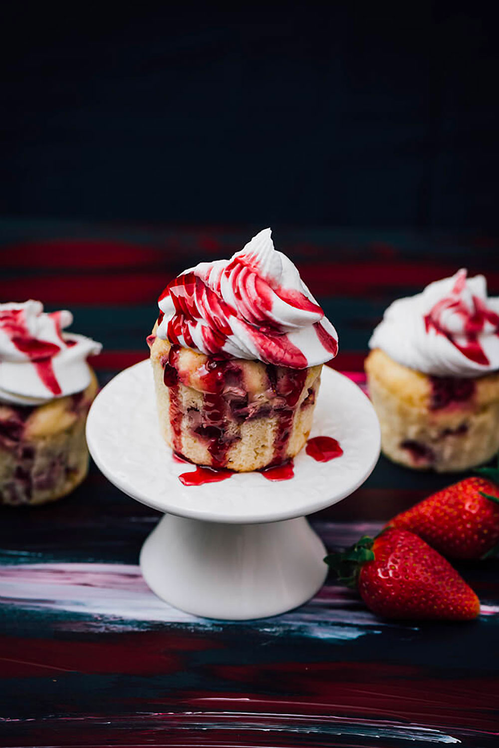 Greek Yogurt Strawberry Cupcakes