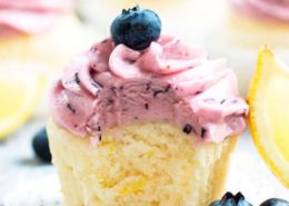 Lemon Cupcakes with Blueberry Frosting