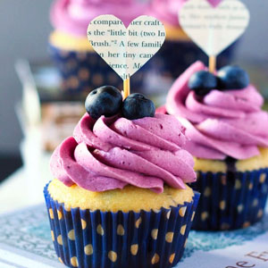 Lemon Blueberry Cupcakes with Blueberry Buttercream