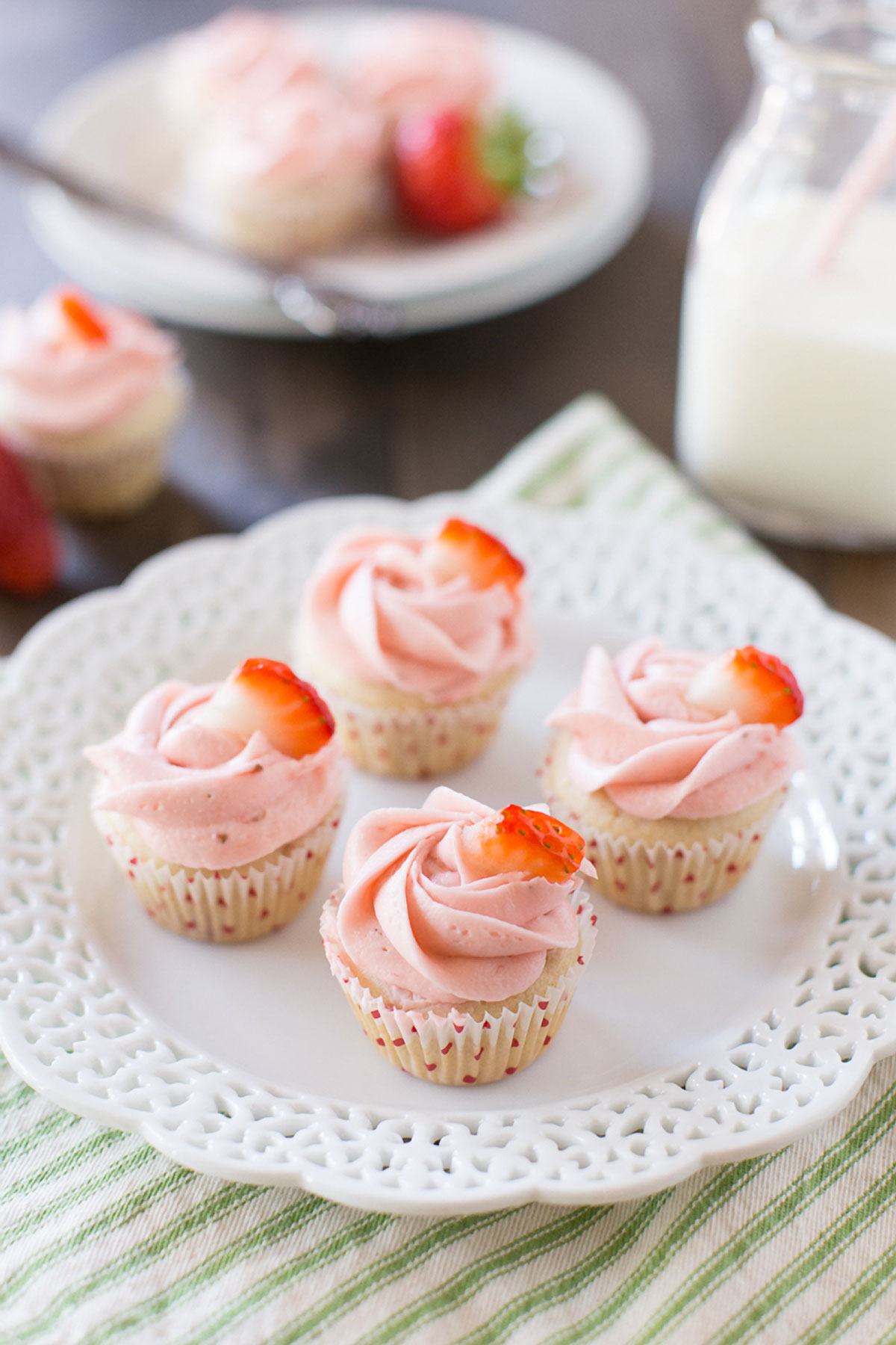 Strawberry Cupcakes with Strawberry Buttercream Frosting