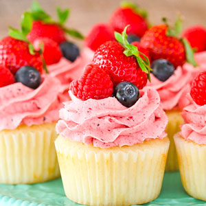 Berries and Cream Cupcakes