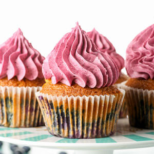 Blueberry Cupcakes with Blueberry Buttercream