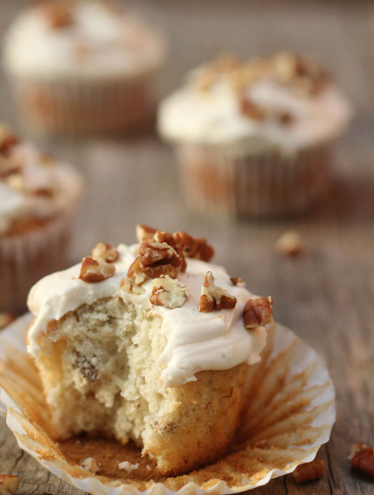 Cream Cheese Frosted Banana Cupcakes